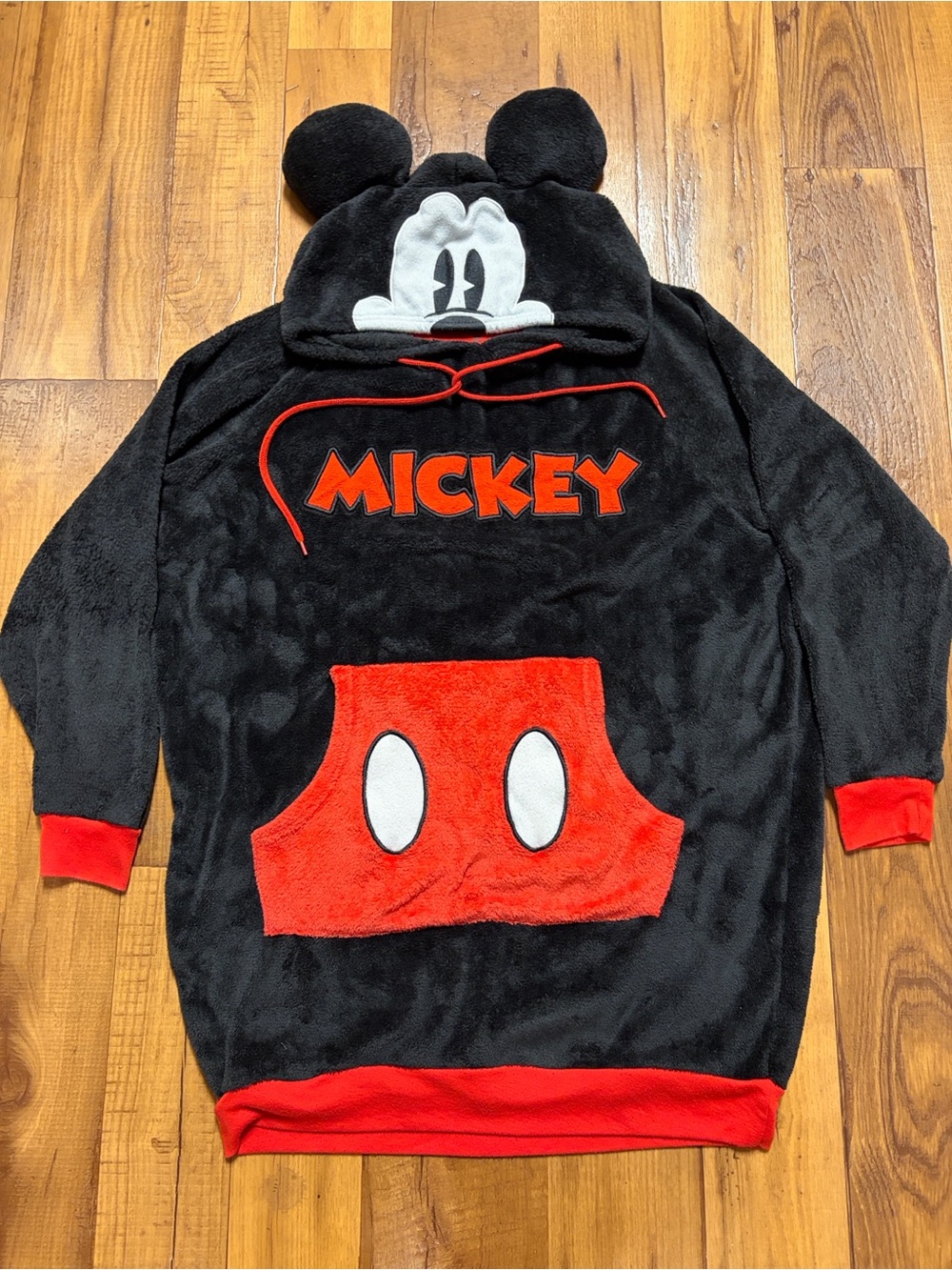 Disney Mickey Mouse Fleece Hooded Lounge Dress Sleepwear Hoodie Medium